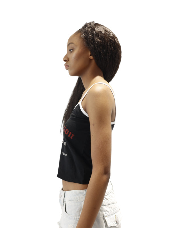 True Religion Notch Cami T-Shirt Black-White