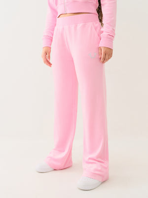 True Religion Velour Crystl Hs Straight Leg Prism Pink-True Religion