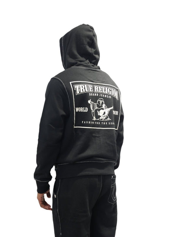 True Religion Jacket Big T Hood Jet Black