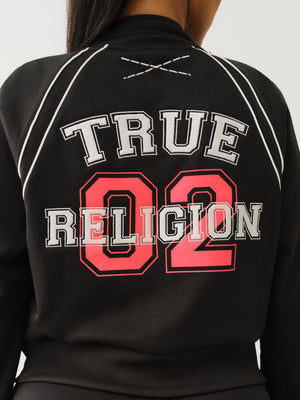 True Religion Sporty Shrunken Track Jkt Jet Black-True Religion