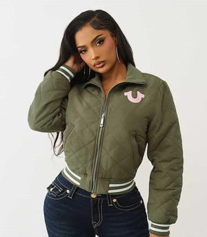 True Religion Hs Quilted Zip Up Jacket Kalamata