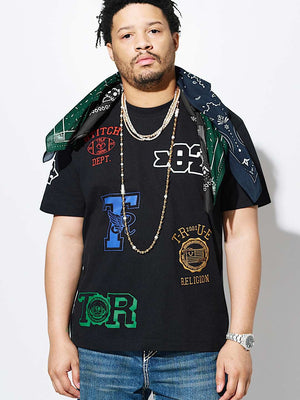True Religion T-Shirt Ss Embroidery Uni Logo Jet Black