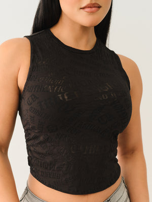 True Religion Sleeveless Burnout Tank Jet Black-True Religion