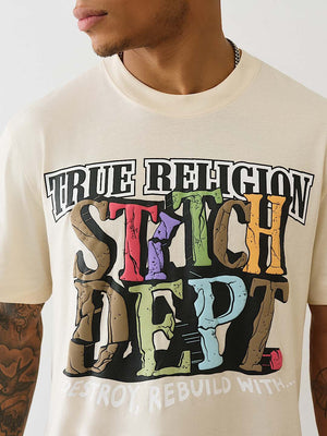 True Religion T-Shirt Ss Build Destroy Rebuild Birch
