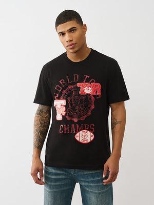 True Religion T-Shirt Ss World Tour Champs Jet Black