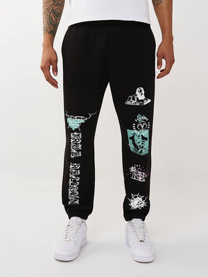 TRUE RELIGION JOGGER GRAPHIC JET BLACK