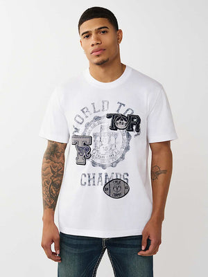 True Religion T-Shirt Ss World Tour Champs Optic White
