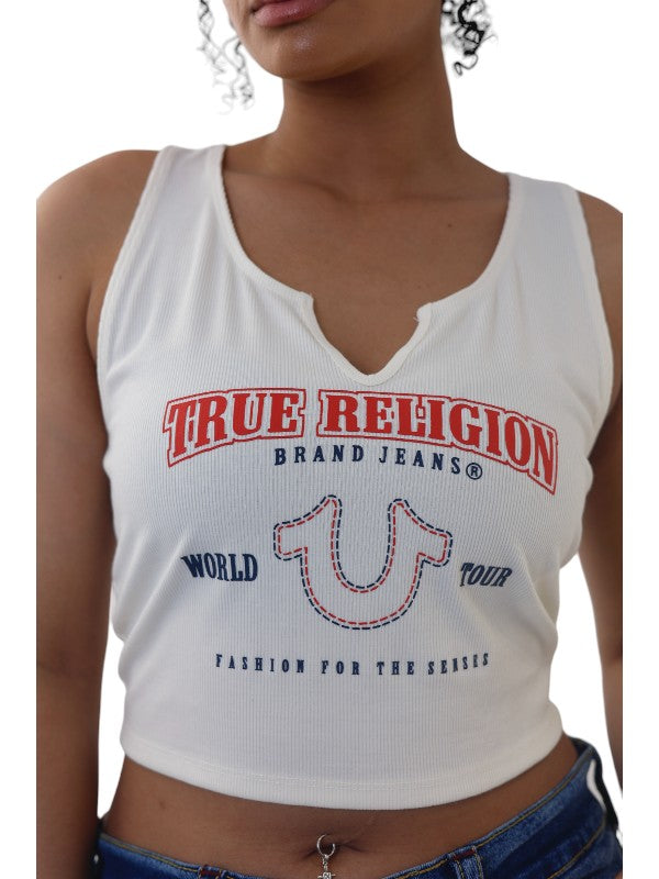 True Religion V Notch Tank Winter White