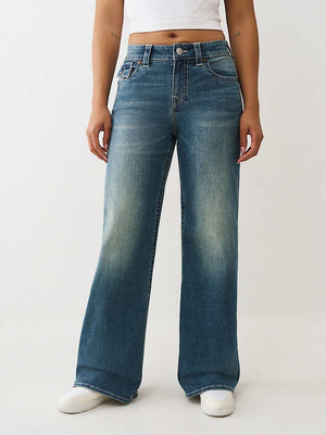 True Religion Jeans Bobbi Baggy Flap Honey Crisp