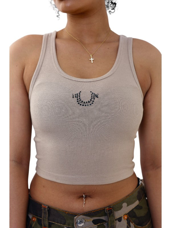 True Religion Tank Ladies Shining Light Taupe