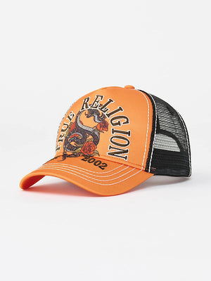 TRUE RELIGION CAP SNAKE TRUCKER ORIOLE ORANGE