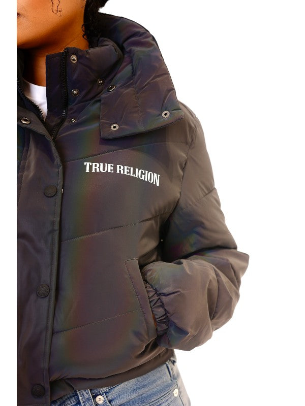 True Religion Reflective Jacket Ladies Puffer Black