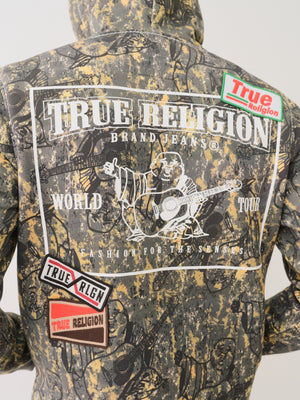 True Religion Patch Buddha Camo Big T Zip Up Buddha Camo-True Religion