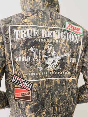 True Religion Patch Buddha Camo Big T Zip Up Buddha Camo-True Religion