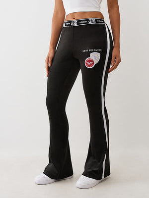 TRUE RELIGION SWEATPANTS VELOUR BOOTCUT JET BLACK