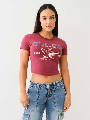 True Religion Crew SRS SS Baby Tee Cordovan-True Religion