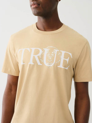 True Religion Crew True Crystal Face SS Tee Travertine-True Religion