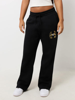 True Religion Jogger Ladies Angelic Wing Straight Leg Jet Black-True Religion