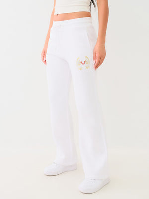 True Religion Jogger Ladies Angelic Wing Straight Leg Optic White-True Religion