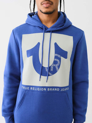 True Religion Sweater Registered Stud Pullover Hoodie Sodalite Blue-True Religion