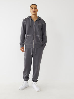 True Religion Big T Jogger Iron Gate/ Winter White-True Religion