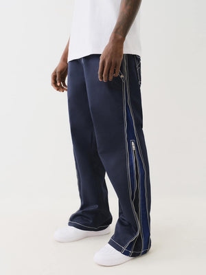 True Religion Jogger Big T Side DBL Zip Pants Dress Blue-True Religion