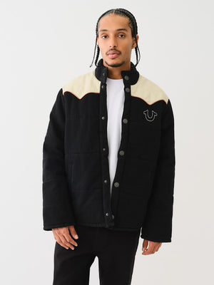 True Religion Western Jacket Puffer Jet Black-True Religion