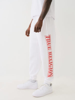 True Religion Raw Exaggerated Track Pants Icon Optic White-True Religion