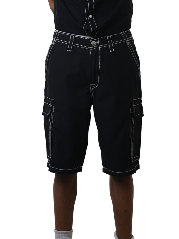 True Religion Big T Shorts Cargo Jet Black