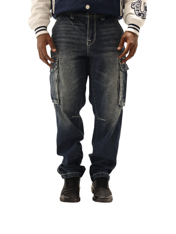 True Religion Big T Cargo Pants Denim El Estor Medium Wash