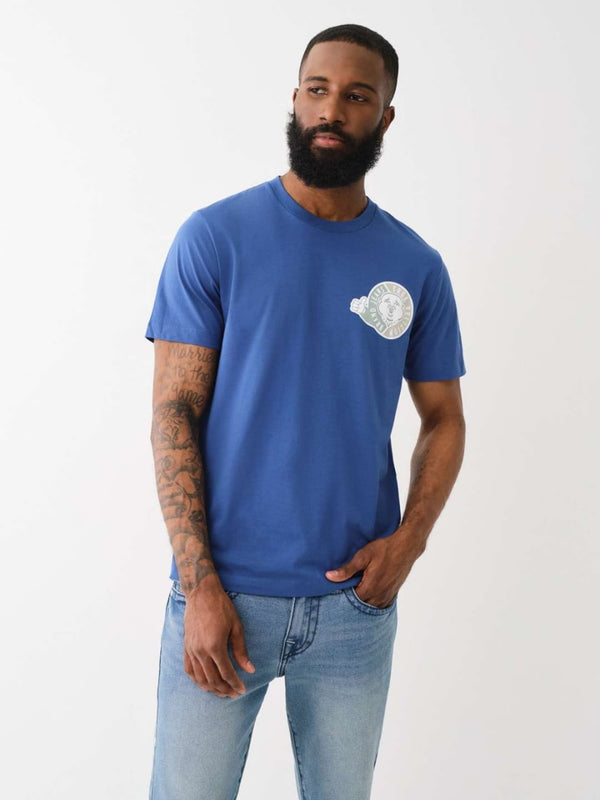 True Religopn Thumbs Up T-Shirt Flock Pacific Blue