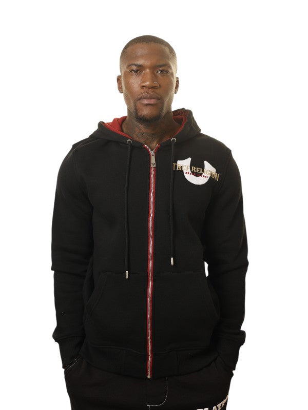 True Religion Zip Up Hoodie Jet Black