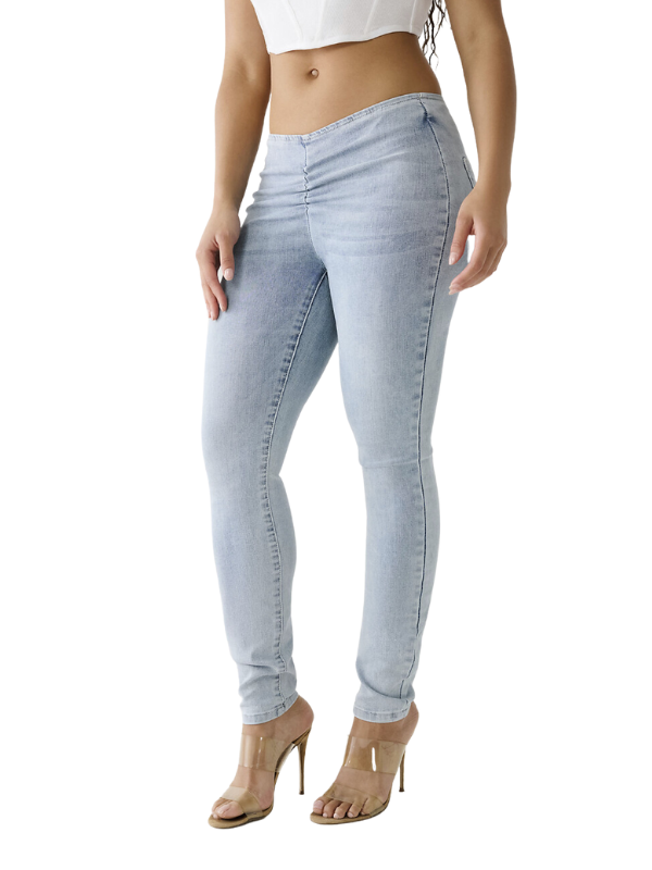 Low Rise Ruched Skinny Jean