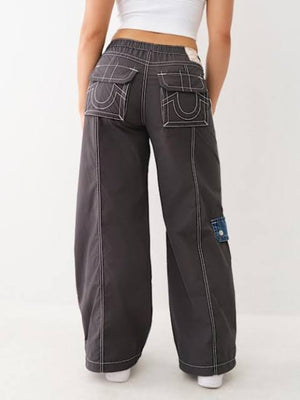 True Religion Baggy Cargo Pants Ladies Medium Wash-True Religion