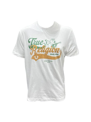 True Religion T-Shirt Relaxed Old Skool Optic White-True Religion