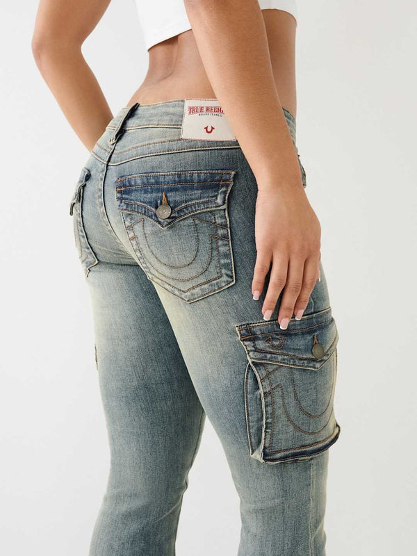 True Religion Becca Jeans Cargo Bootleg Medium Vintage