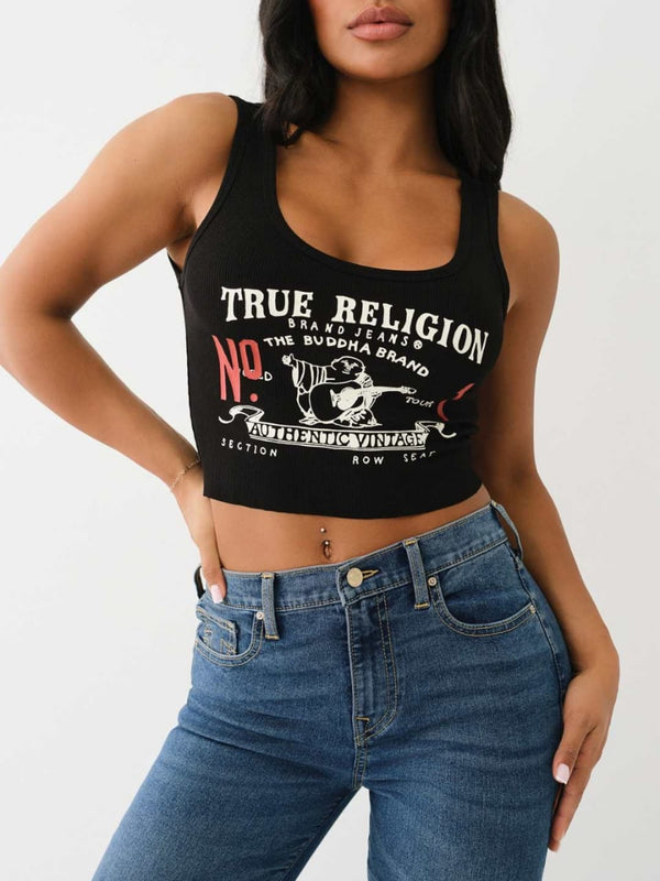 True Religion Heritage Tank Logo Black