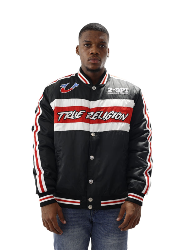 True Religion Racing Jacket Bomber Jet Black