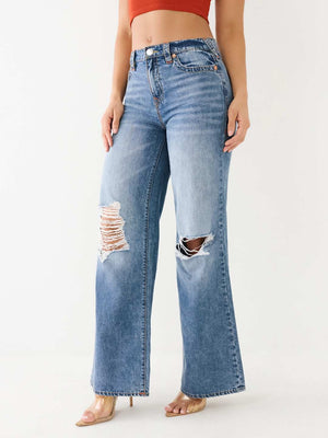 True Religion Jeans Ladies Leila High Rise Destroy-True Religion
