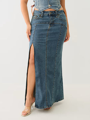True Religion Vintage Slit Skirt Denim Maxi Ophelia-True Religion