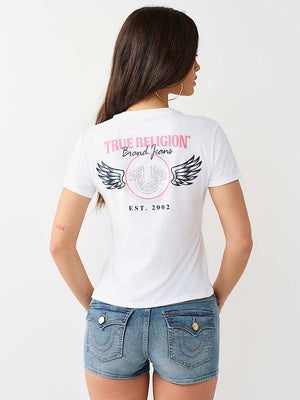 True Religion T-Shirt Wing Crew  White
