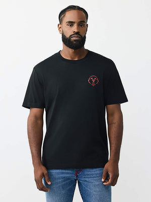 True Religion T-Shirt Abstract Denim Black
