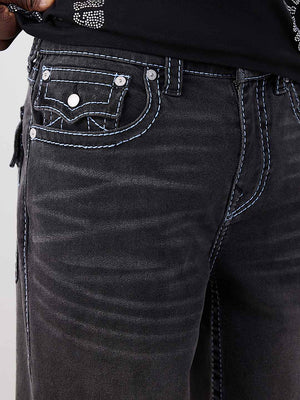 True Religion Shorts Bobby Flap Big T Sho Black Wash