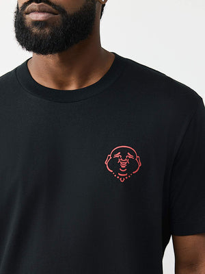 True Religion T-Shirt Abstract Denim Black