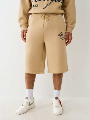 True Religion Long Sweatshorts Travertine