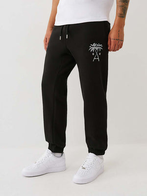 True Religion Bottoms Palm Tree Jet Black