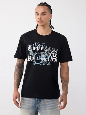 True Religion T-Shirt Buddha Letters Black