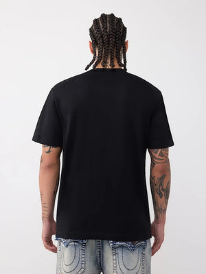 True Religion T-Shirt Buddha Letters Black