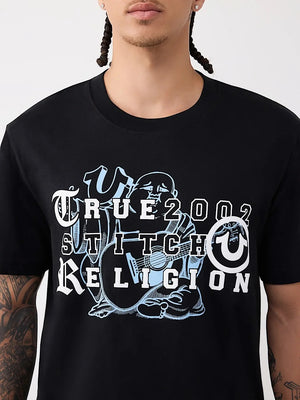 True Religion T-Shirt Buddha Letters Black
