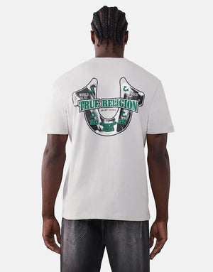 True Religion T-Shirt Abstract Denim Grey